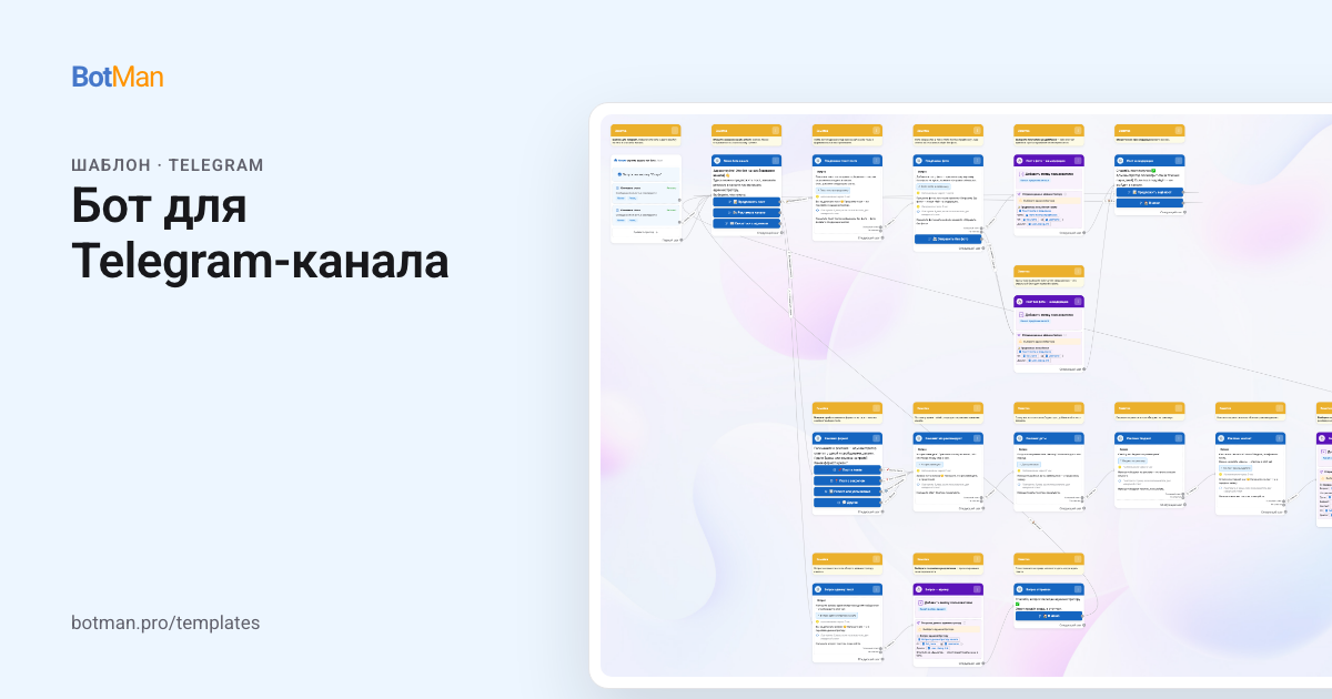 Схема шаблона «Бот для Telegram-канала»