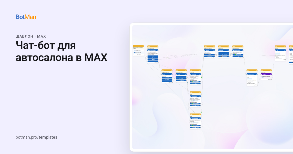 Схема шаблона «Чат-бот для автосалона в MAX»