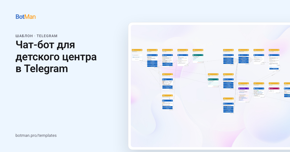 Схема шаблона «Чат-бот для детского центра в Telegram»