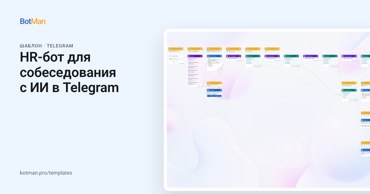 Схема шаблона «HR-бот для собеседования с ИИ в Telegram»