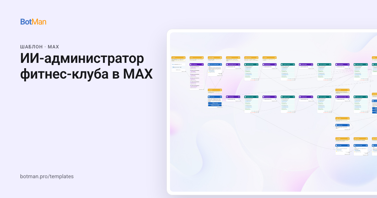 Схема шаблона «ИИ-администратор фитнес-клуба в MAX»