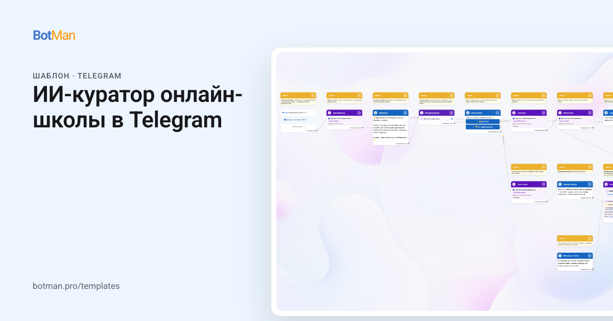 Схема шаблона «ИИ-куратор онлайн-школы в Telegram»
